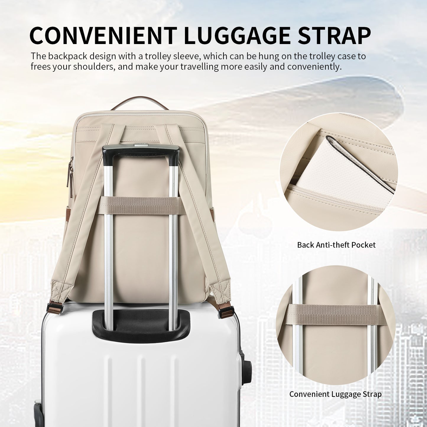 Stylish Laptop Backpack for Women Work College Travel Casual Daypack Fits 15.6 Inch Notebook(4 Colors)