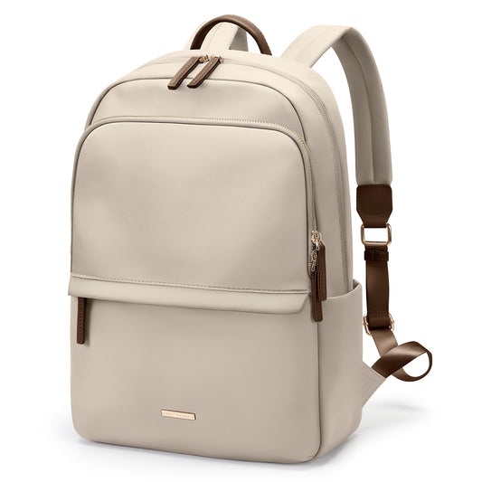 GOLF SUPAGS Laptop Backpack for Women Slim Computer Bag Work Travel College Backpack Purse Fits 14/15.6 Inch Notebook (Black/Dusky Pink/Apricot)