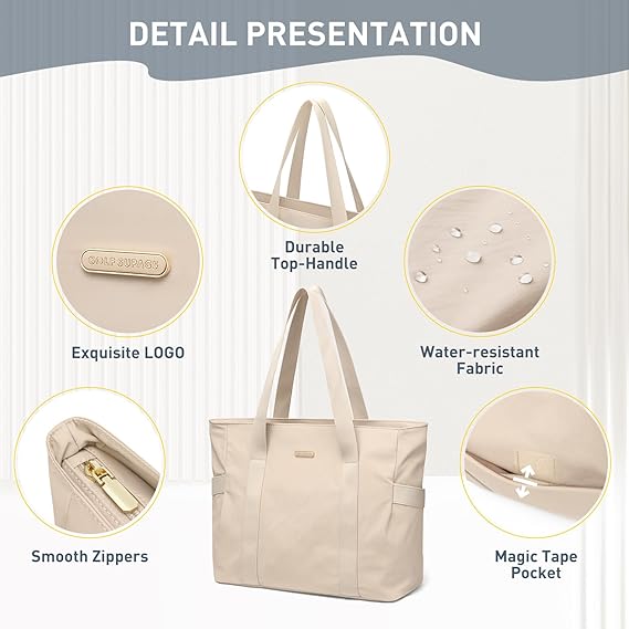 GOLF SUPAGS Tote Bag for Women with Zipper Large Shoulder Bag Top Handle Handbag for Travel Work