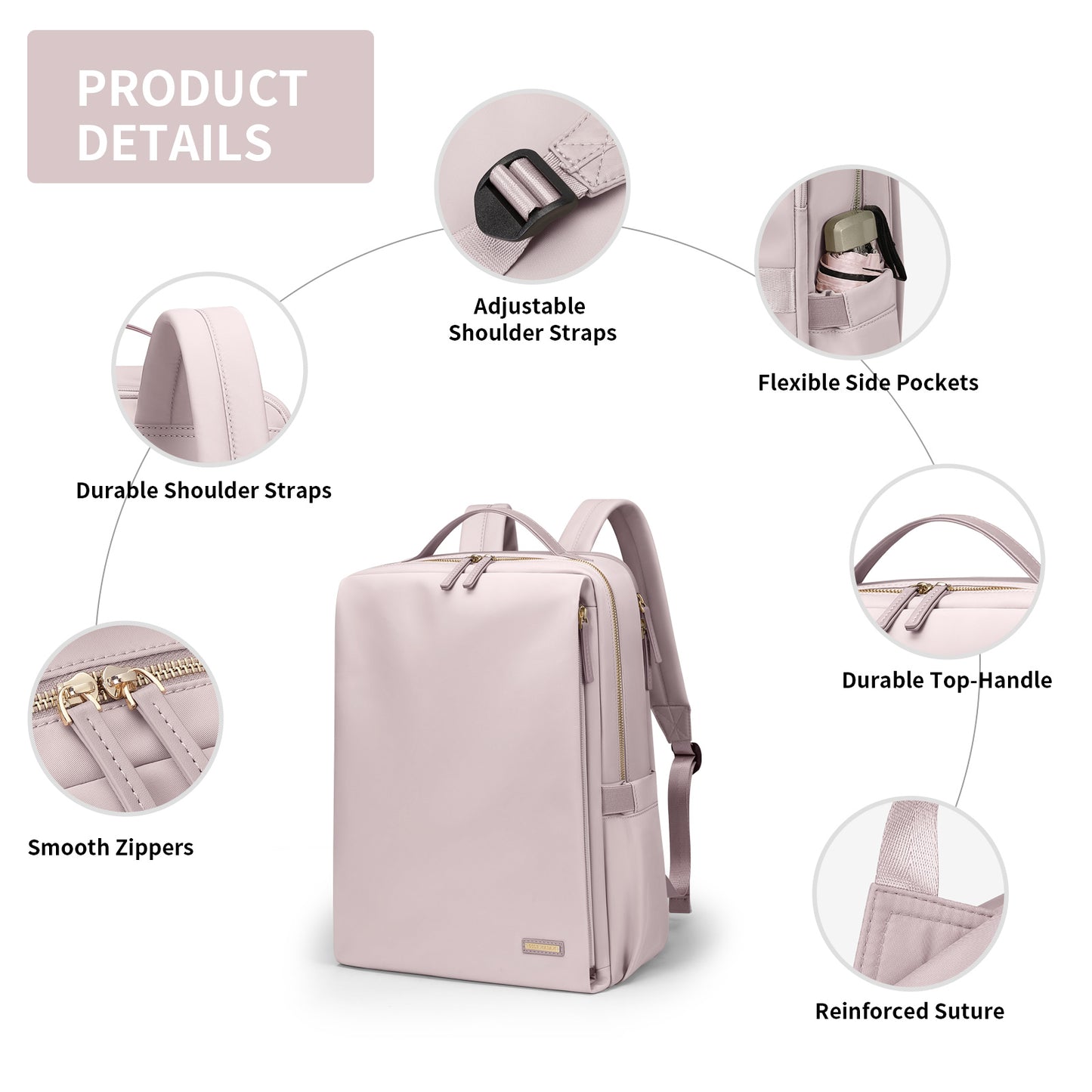 Stylish Laptop Backpack for Women Work College Travel Casual Daypack Fits 15.6 Inch Notebook(4 Colors)