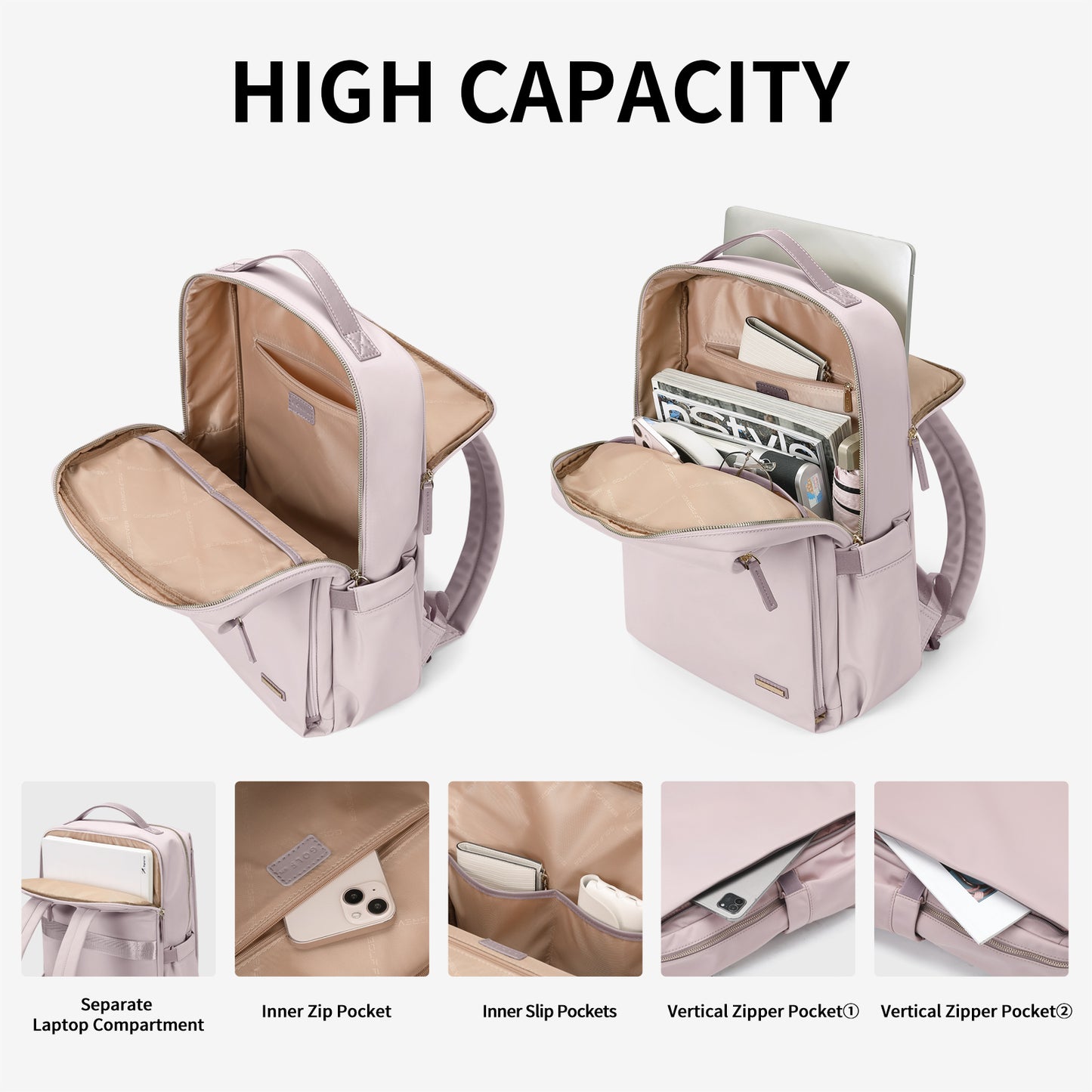 Stylish Laptop Backpack for Women Work College Travel Casual Daypack Fits 15.6 Inch Notebook(4 Colors)
