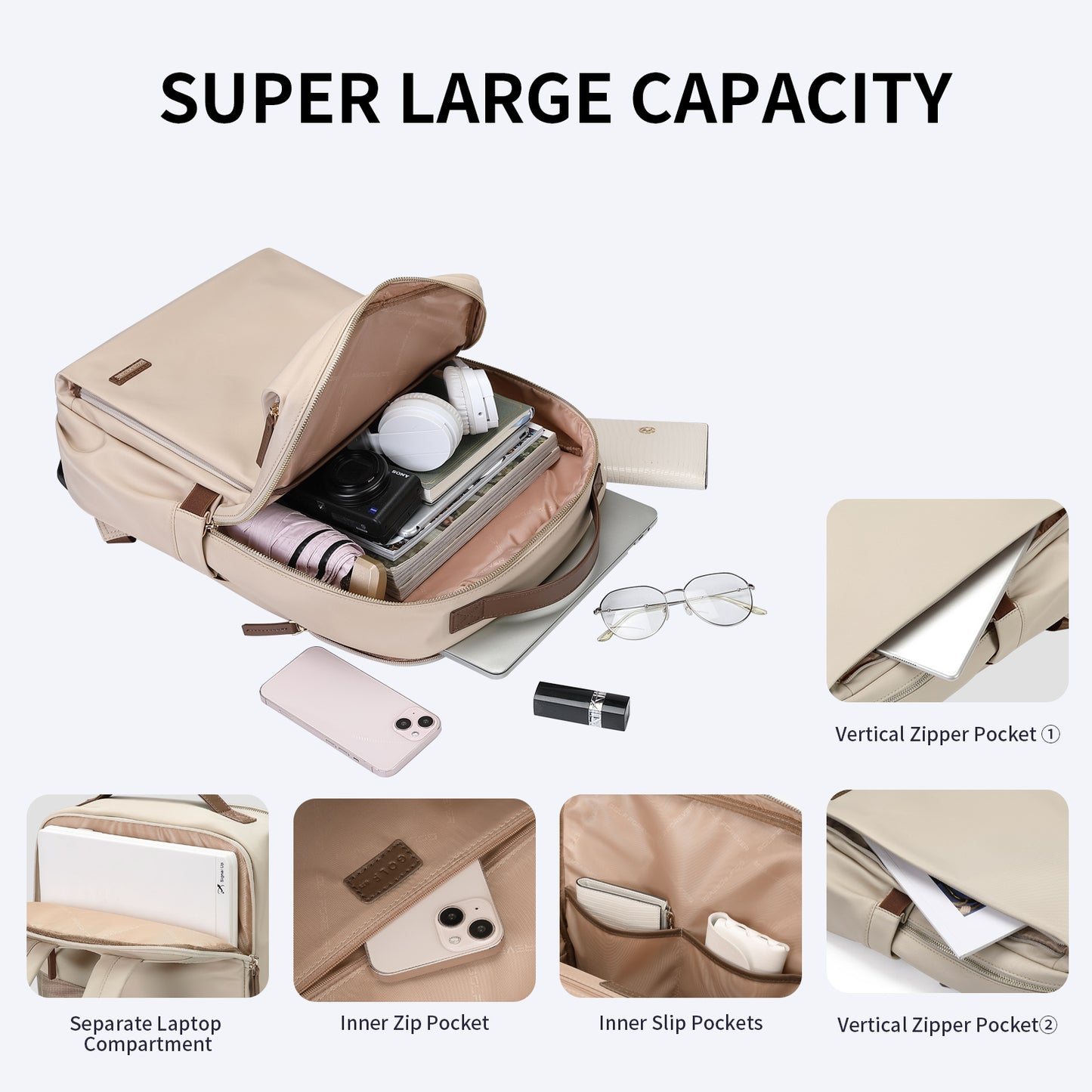 Stylish Laptop Backpack for Women Work College Travel Casual Daypack Fits 15.6 Inch Notebook(4 Colors)