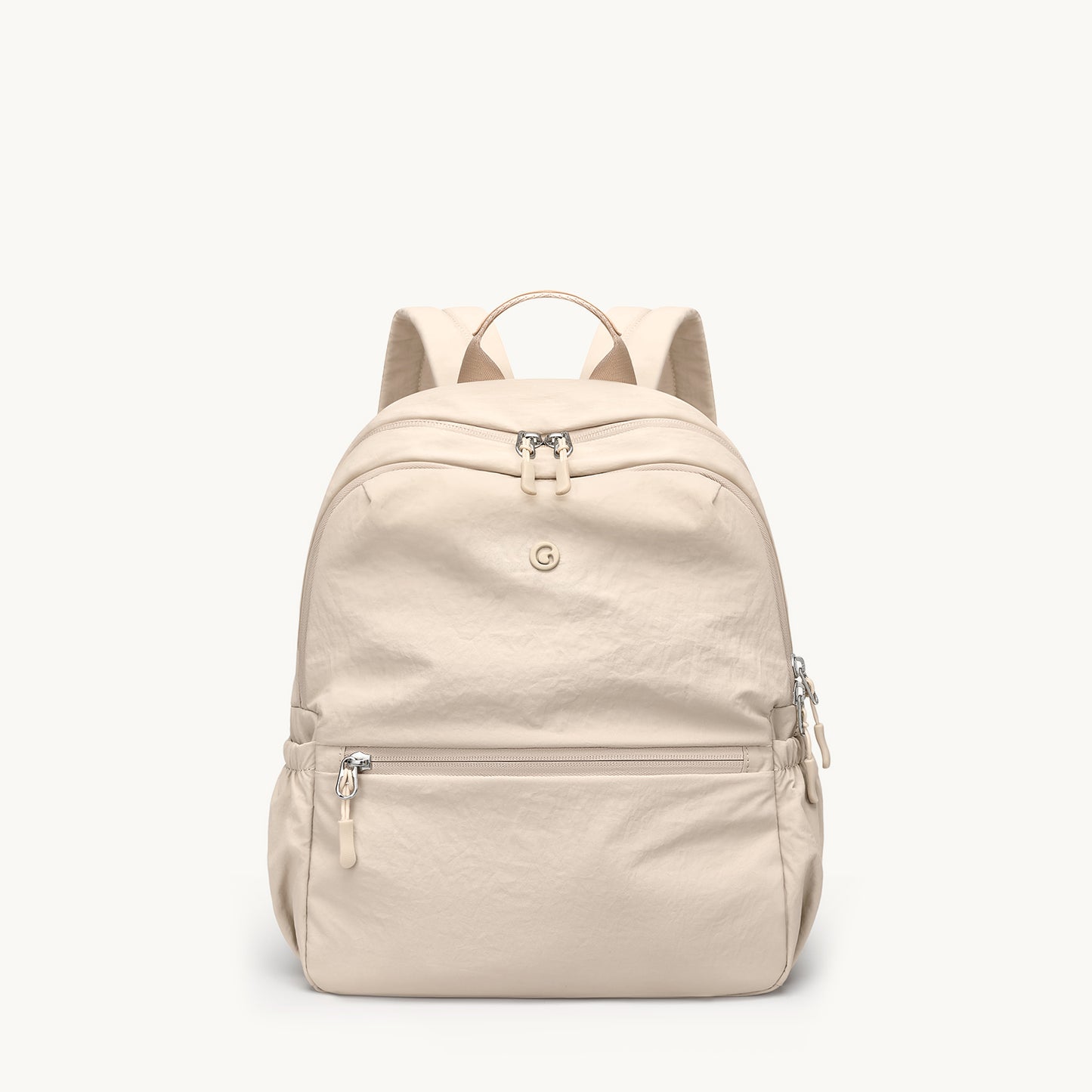 GOLF SUPAGS 13L Mini Backpack Lightweight Nylon Daypack for Women, Small City Pack, Versatile Ladies Backpack for Shopping & Travel, Light Apricot