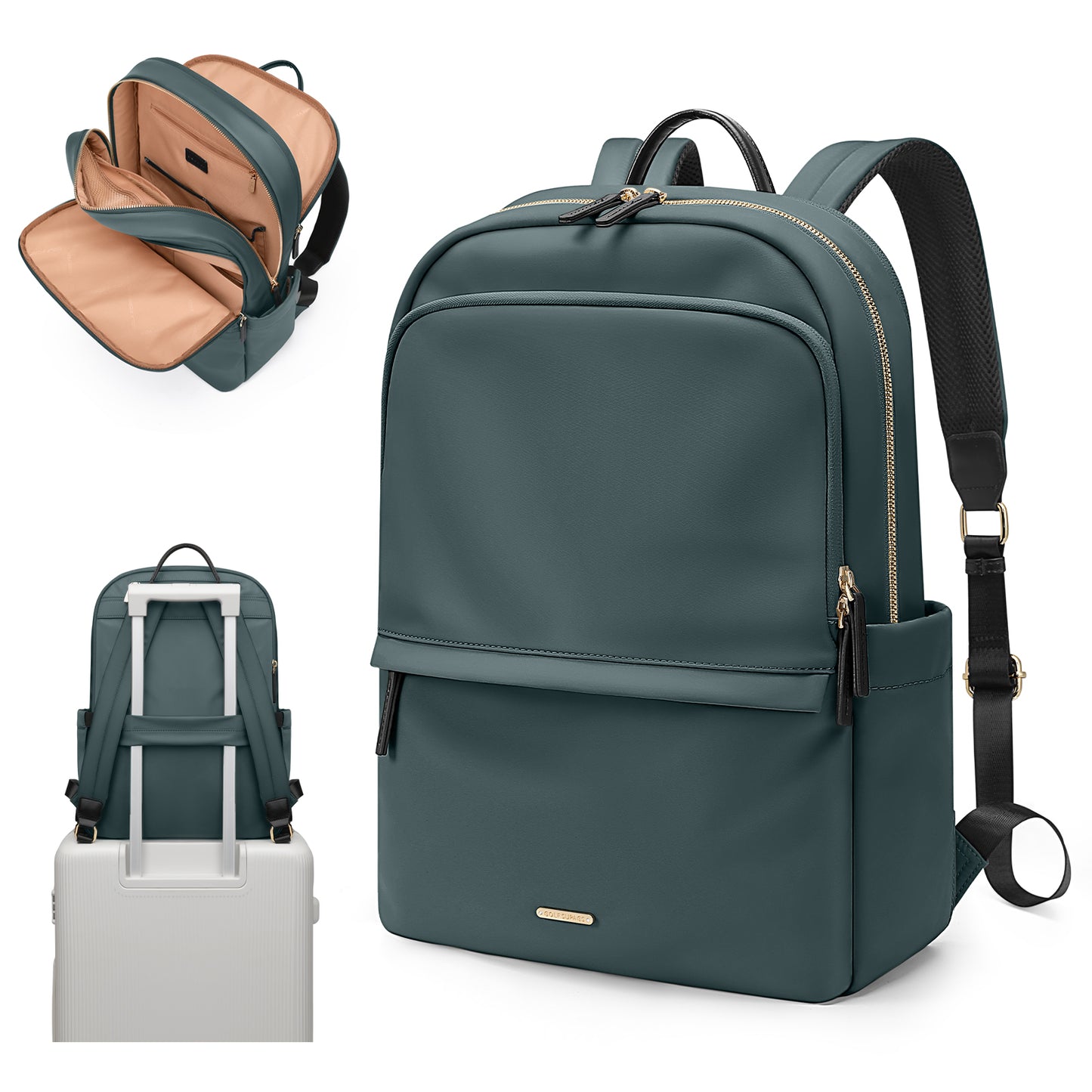 GOLF SUPAGS Laptop Backpack for Women Slim Computer Bag Work Travel College Backpack Purse Fits 14/15.6 Inch Notebook