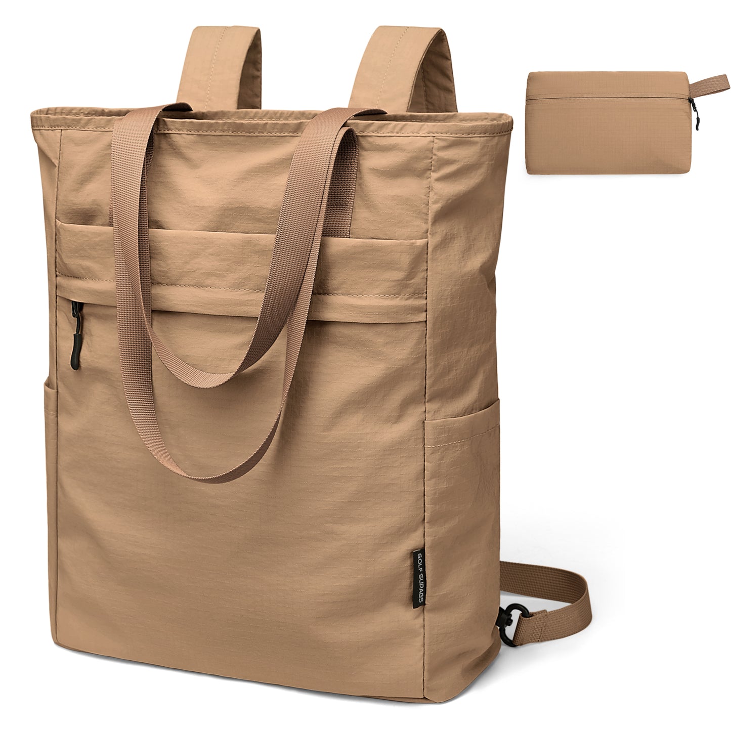 GOLF SUPAGS Foldaway Convertible Tote Backpack Lightweight Nylon Daypack for Women Men City Pack Versatile Backpack for Leisure Travel