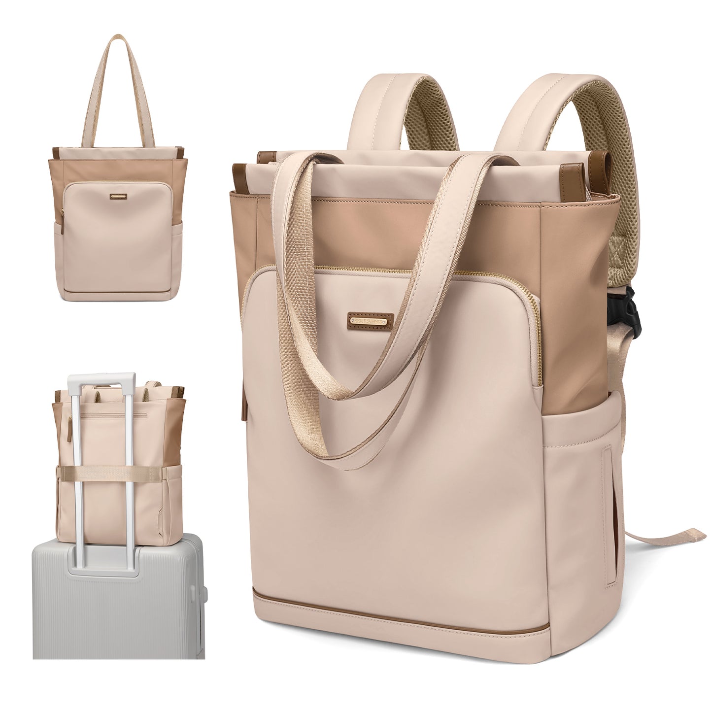 Convertible Laptop Backpack for Women Casual Daypack Notebook Tote Bag for Work College Travel Leisure