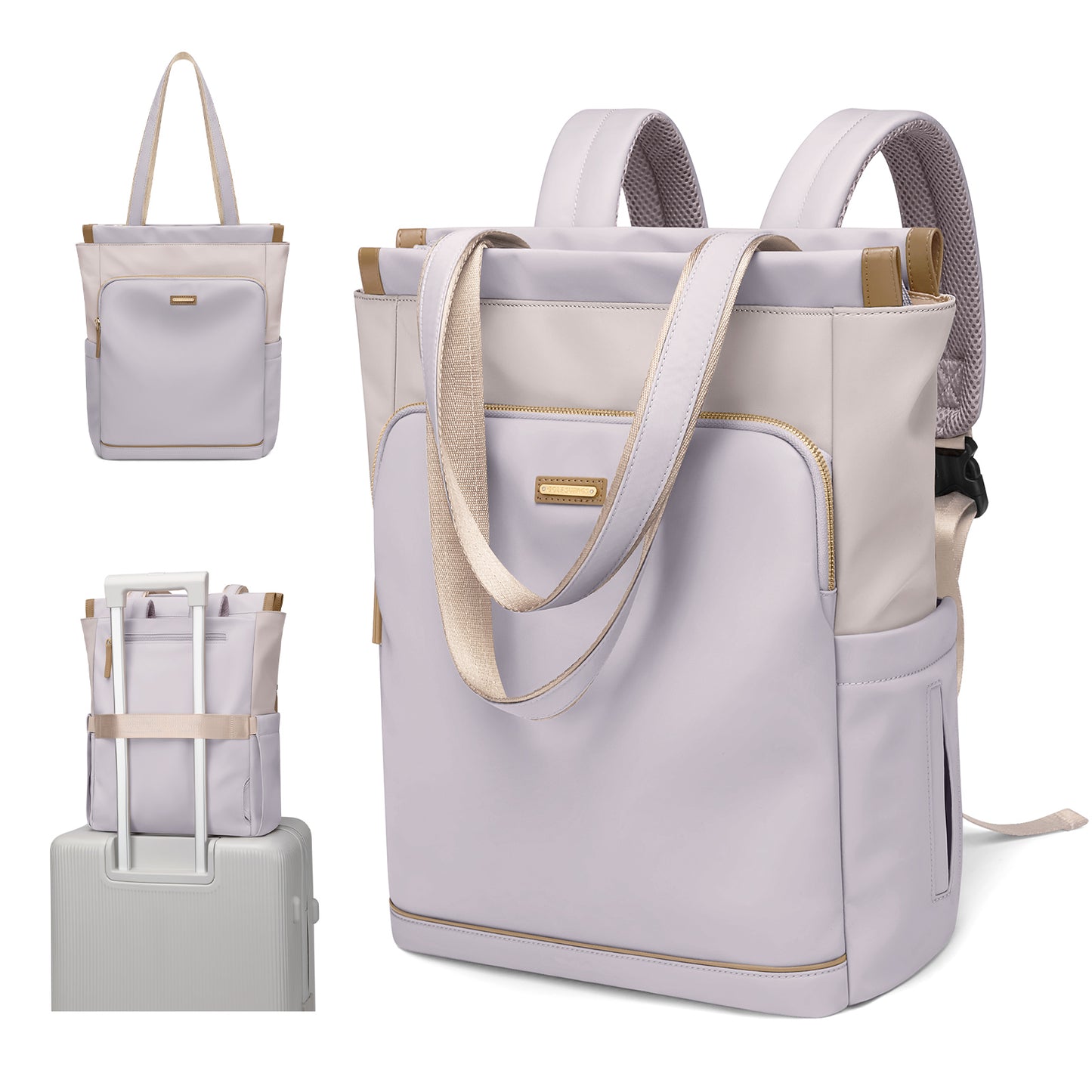 Convertible Laptop Backpack for Women Casual Daypack Notebook Tote Bag for Work College Travel Leisure