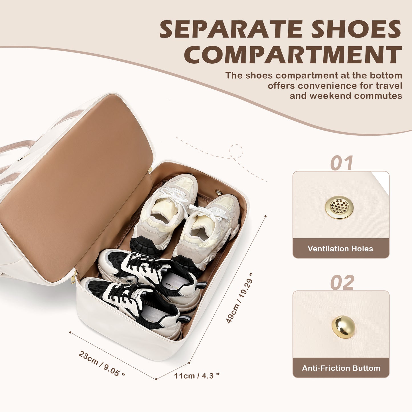 Weekender Bags for Women, Carry On Travel Duffel Bag with Shoe Compartment & Toiletry Bag, 46L Overnight Bag Gym Hospital Bags for Labor and Delivery