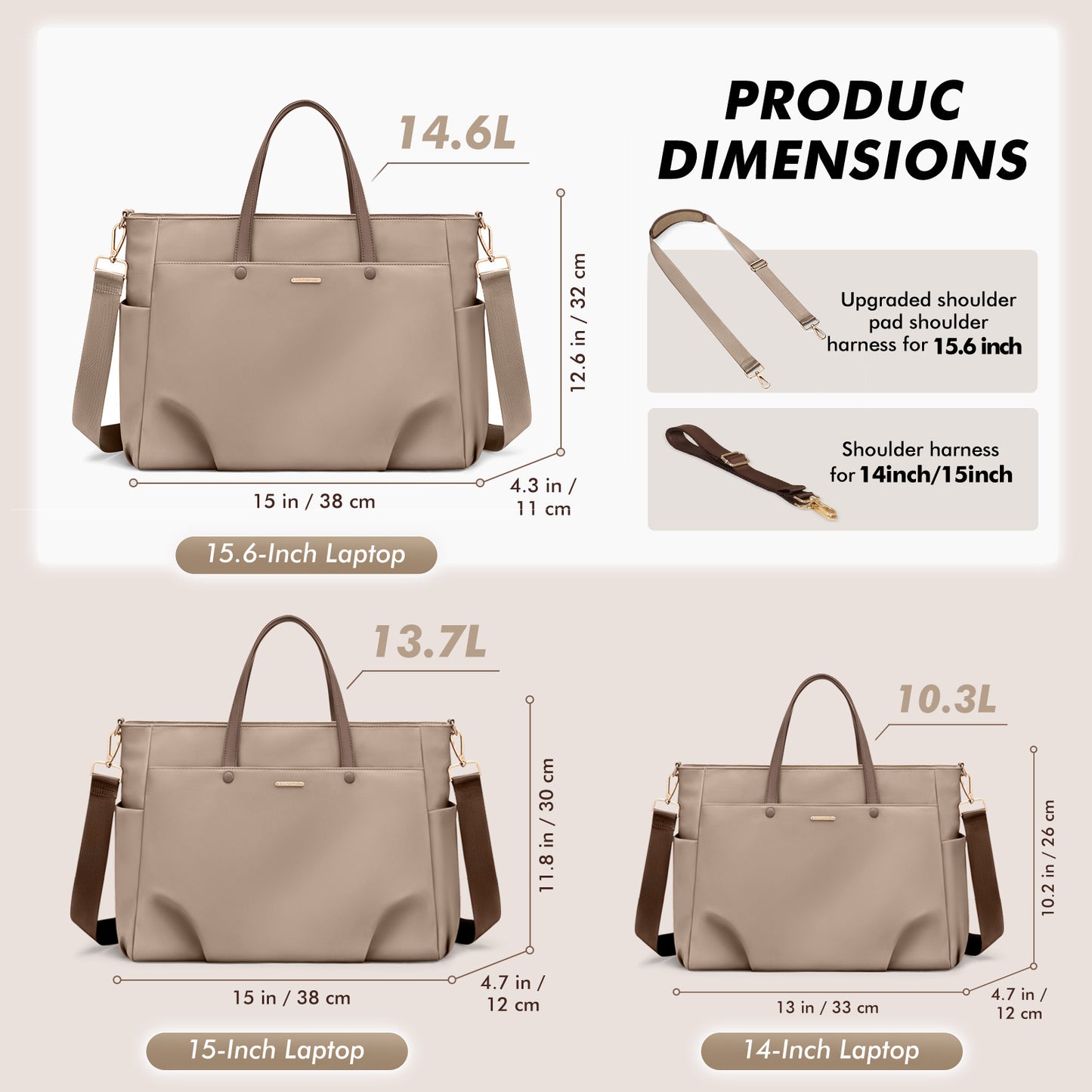 Laptop Tote Bag for Women Notebook Carrying Case Stylish Handbag for Work Travel Leisure