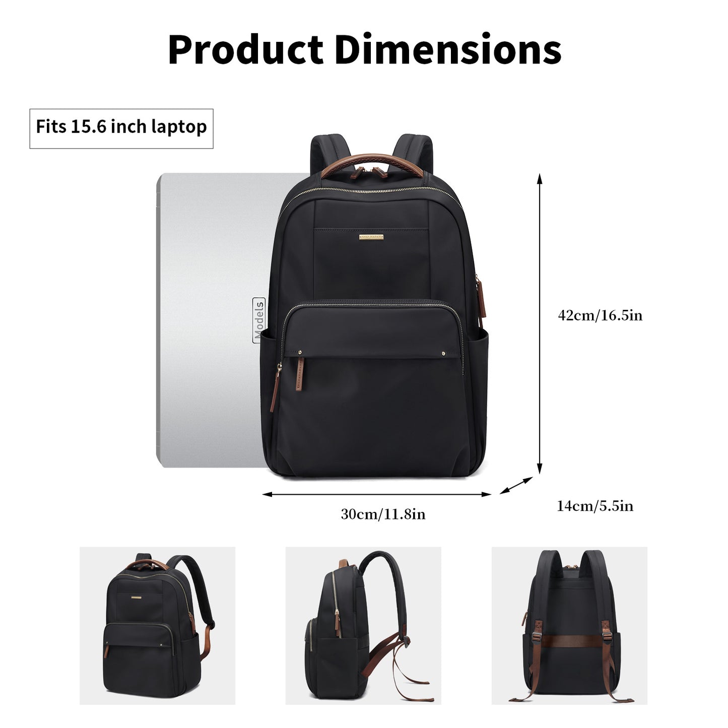 GOLF SUPAGS Laptop Backpack for Women Computer Bag Casual Daypack Fits 15.6 Inch Notebook Work Travel Backpacks