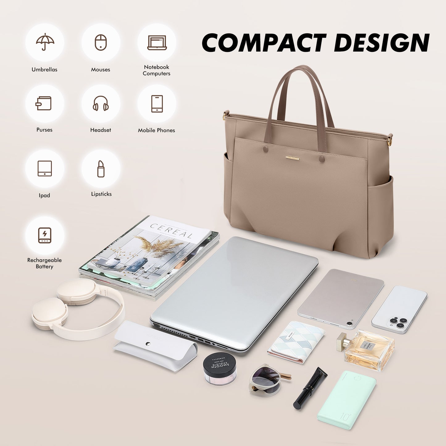 Laptop Tote Bag for Women Notebook Carrying Case Stylish Handbag for Work Travel Leisure