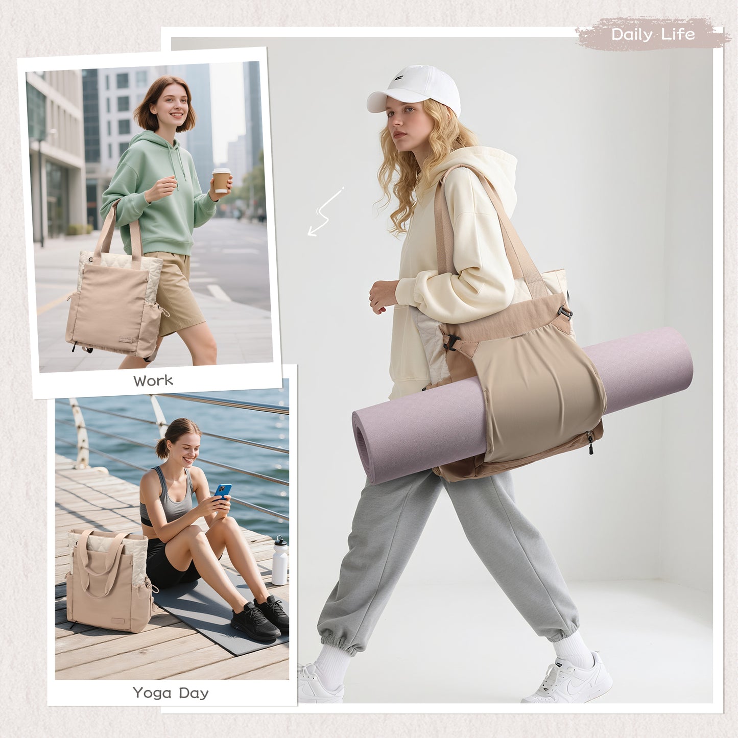 GOLF SUPAGS Convertible Laptop Backpack for Women 15.6" Laptop Tote Casual Daypack for Work Travel College Bag