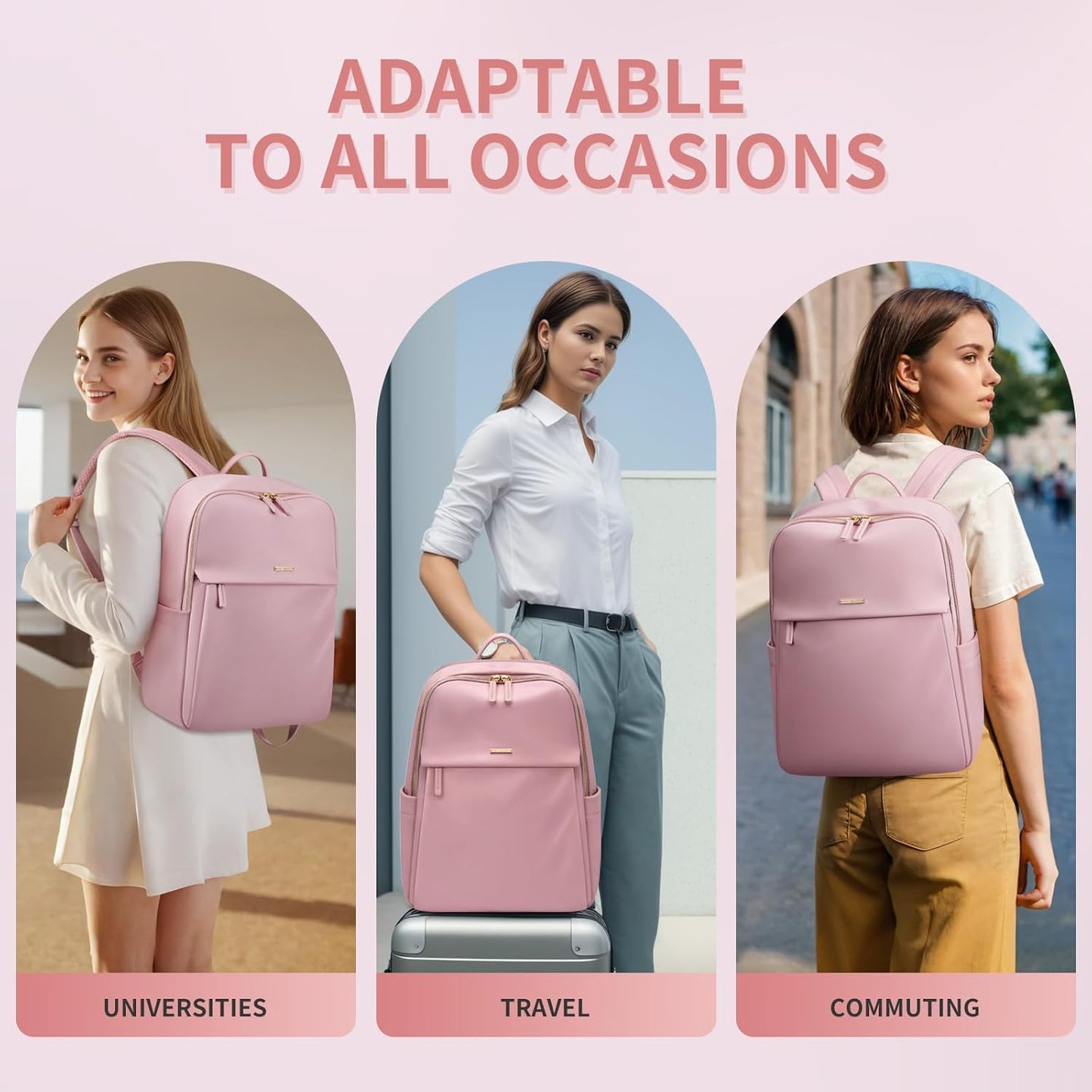 GOLF SUPAGS Women Laptop Backpack with Separate Laptop Compartment Fits 15.6 Inch Notebook Casual Daypack for Work Travel College Backpack Book Bags