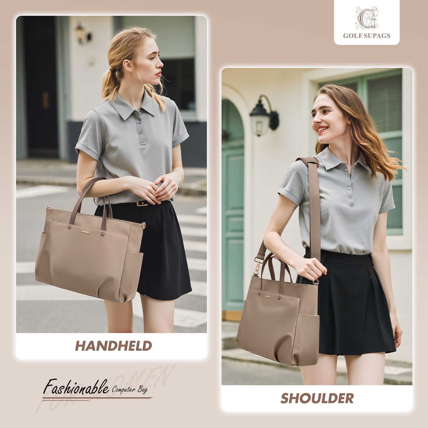 Laptop Tote Bag for Women Notebook Carrying Case Stylish Handbag for Work Travel Leisure