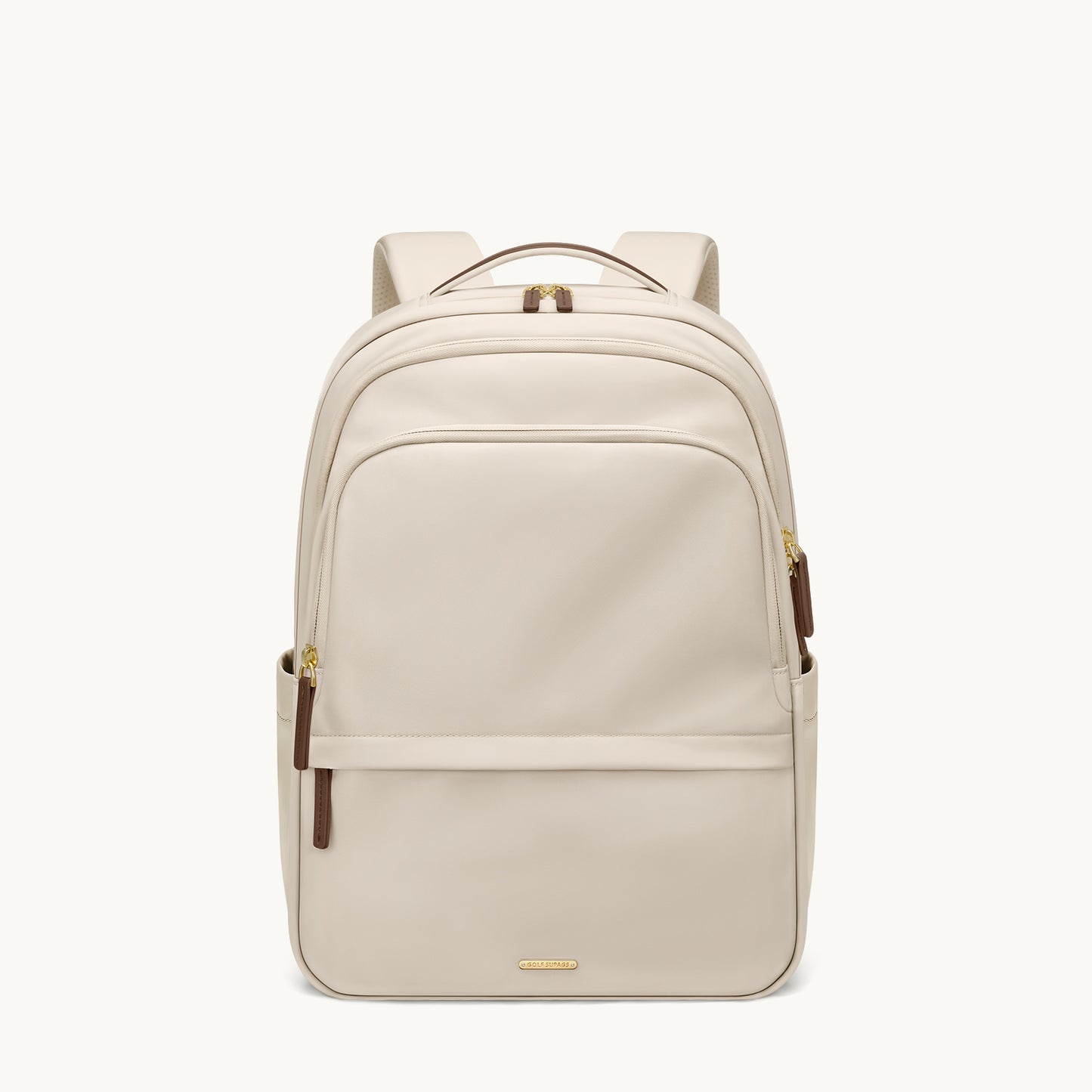 GOLF SUPAGS Multifunctional Laptop Backpack for Work Travel Leisure Water-Resistant Multiple Compartments Business Backpack for Women Fits 15.6 Inch Notebook (Apricot)