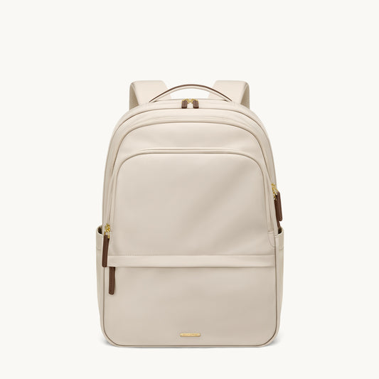 GOLF SUPAGS Multifunctional Laptop Backpack for Work Travel Leisure Water-Resistant Multiple Compartments Business Backpack for Women Fits 15.6 Inch Notebook (Apricot)
