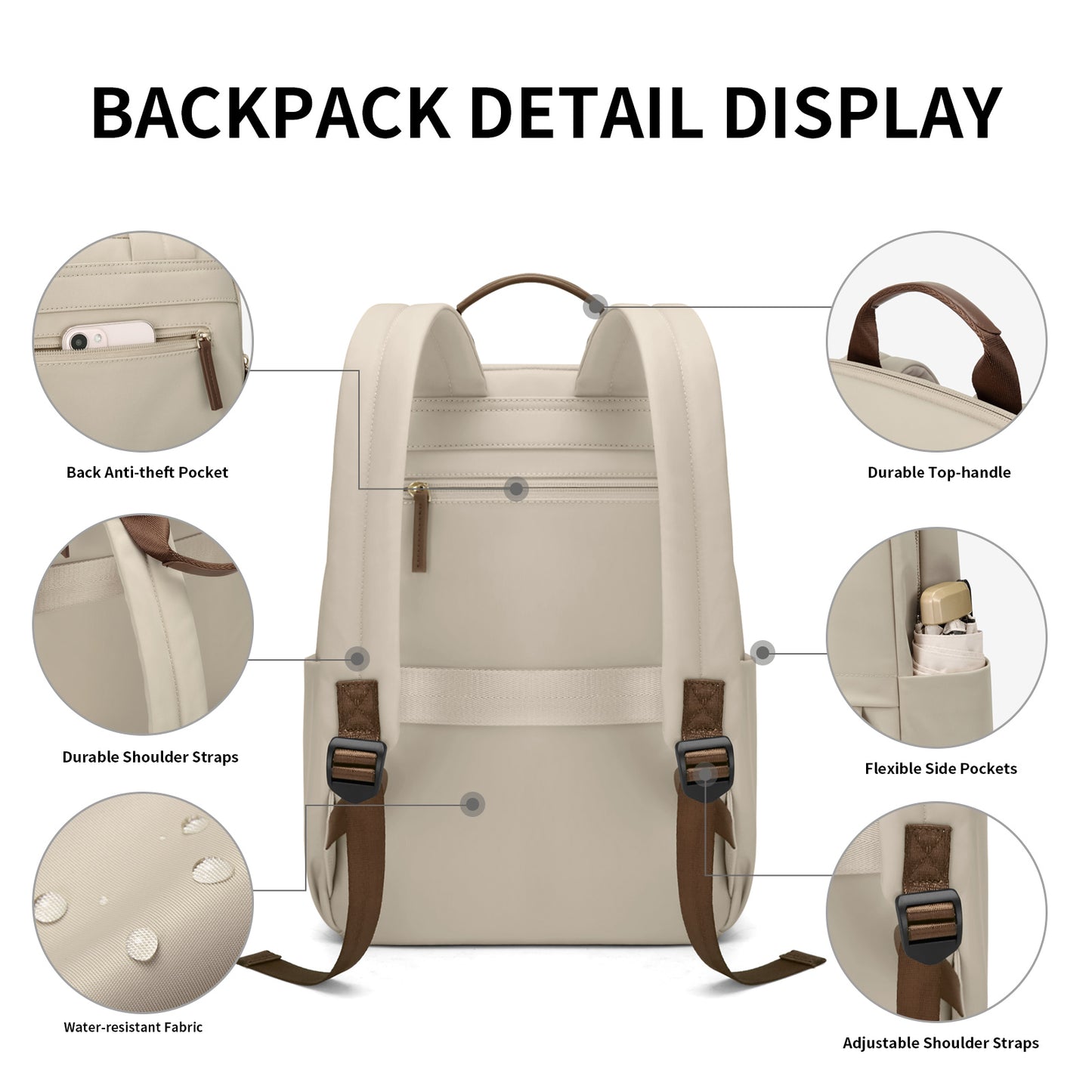 GOLF SUPAGS Laptop Backpack for Women Work Travel Backpacks Computer Bag Casual Daypack Fits 14 Inch Notebook