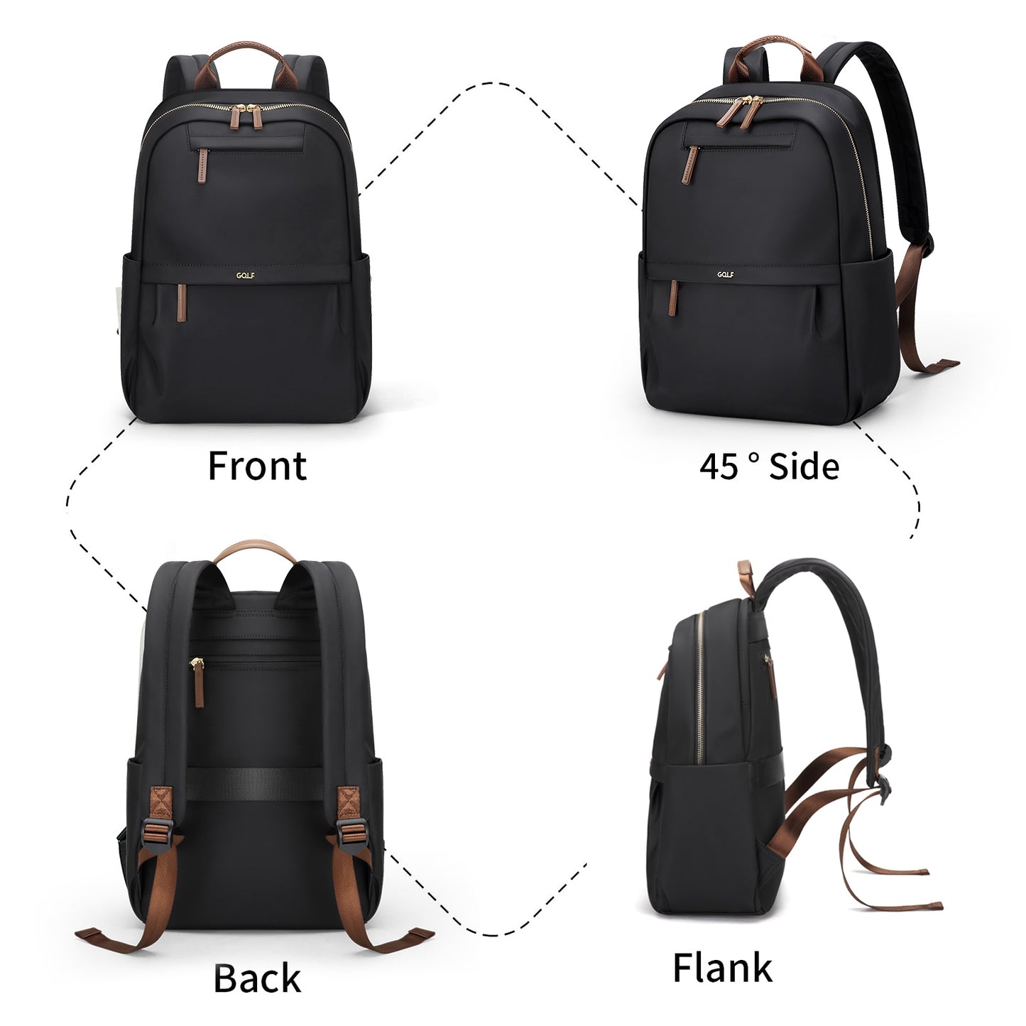 GOLF SUPAGS Laptop Backpack for Women Work Travel Backpacks Computer Bag Casual Daypack Fits 14 Inch Notebook