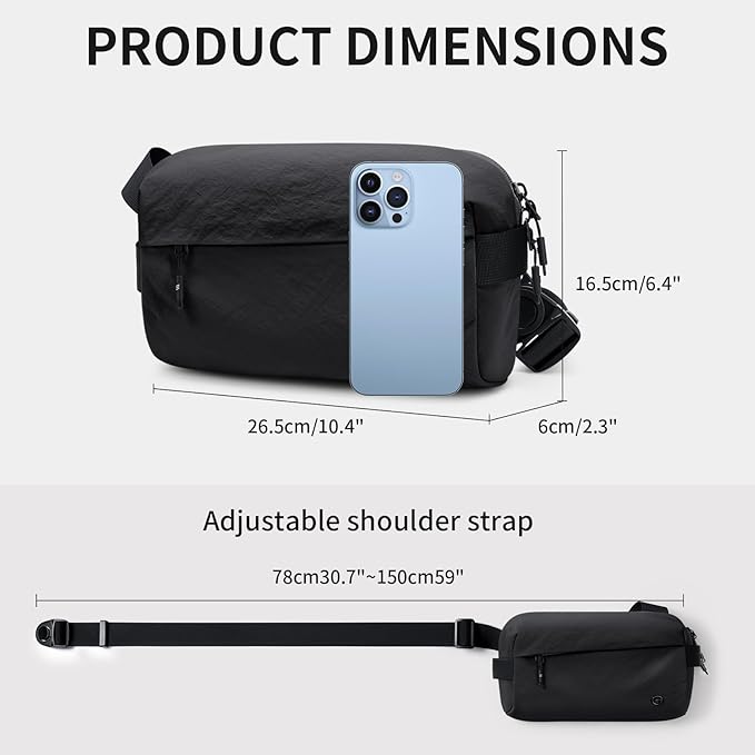 GOLF SUPAGS Crossbody Sling Bag for Women Men Chest Bag Daypack for Outdoors Leisure Hiking Traveling