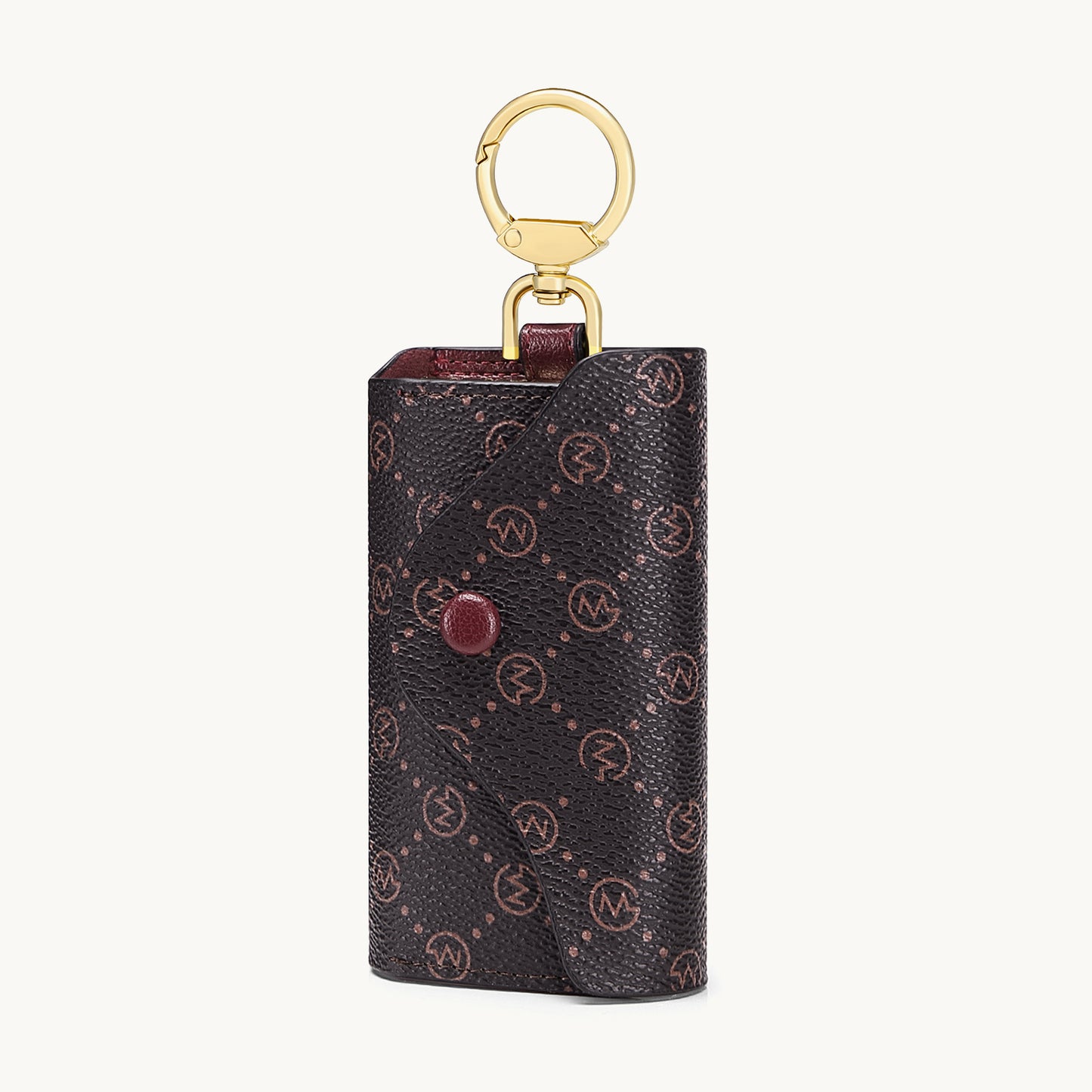 GOLF SUPAGS Women PVC Leather Car Key Chain Card Holder Wallet Pouch 6 Hook Snap Closure keys Money Organizer Cases