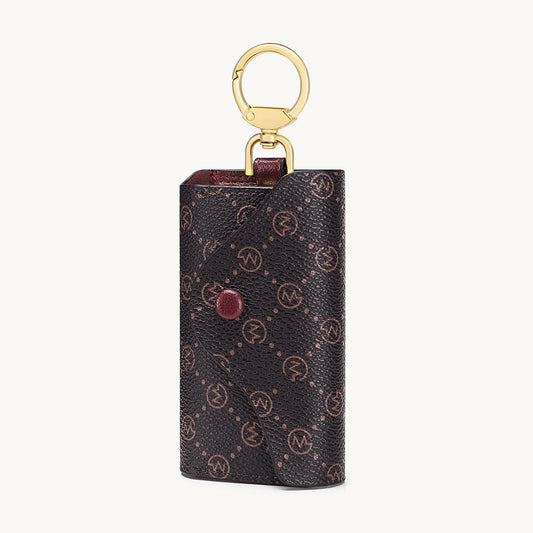 GOLF SUPAGS Women PVC Leather Car Key Chain Card Holder Wallet Pouch 6 Hook Snap Closure keys Money Organizer Cases