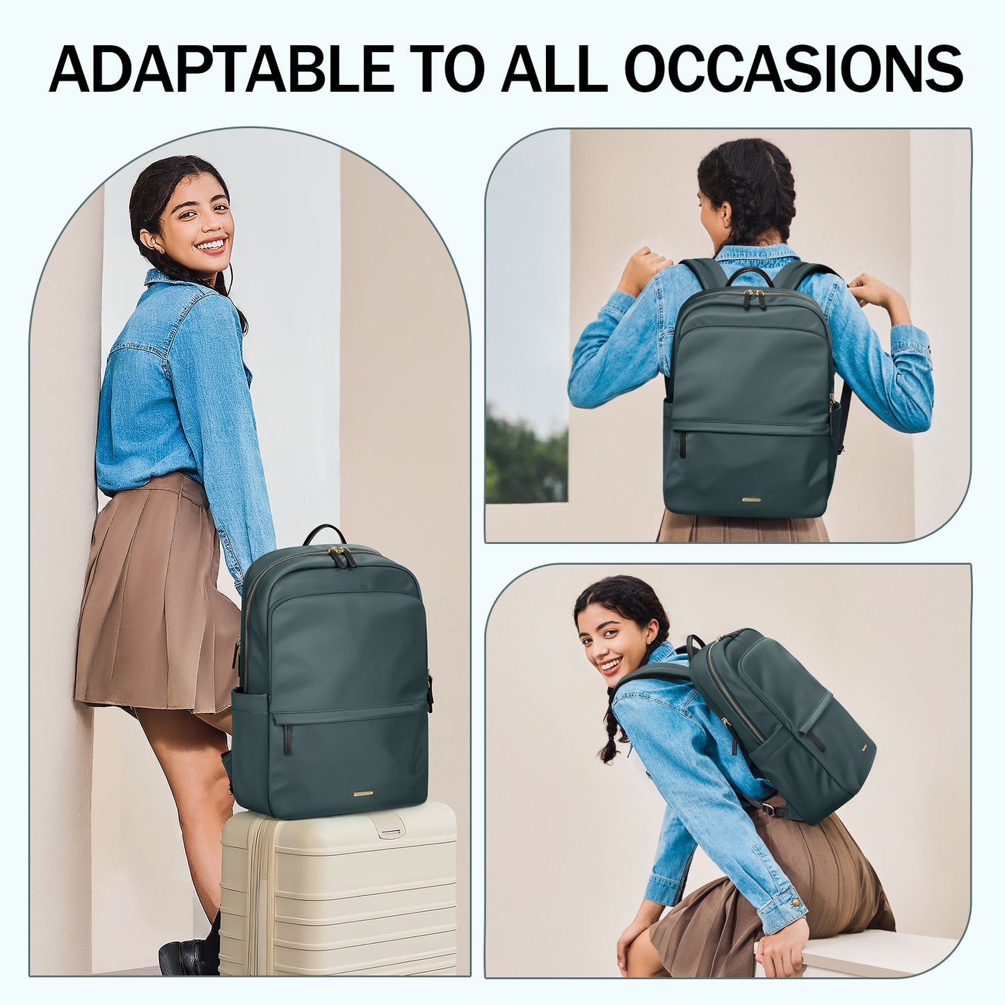 GOLF SUPAGS Laptop Backpack for Women Slim Computer Bag Work Travel College Backpack Purse Fits 14/15.6 Inch Notebook