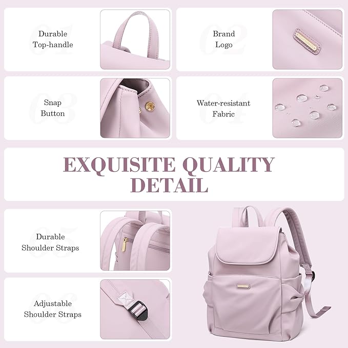 GOLF SUPAGS Stylish Backpack Purse for Women Casual Travel Daypack Mini Backpack Handbag Nylon Bookbag