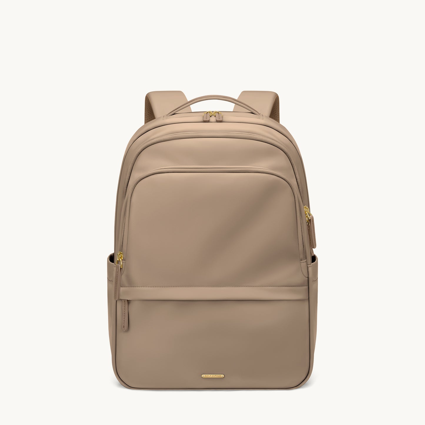 GOLF SUPAGS Multifunctional Laptop Backpack for Work Travel Leisure Water-Resistant Multiple Compartments Business Backpack for Women Fits 15.6 Inch Notebook (Apricot)