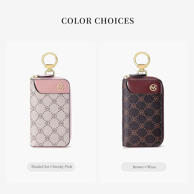 GOLF SUPAGS Women PVC Leather Car Key Chain Card Holder Wallet Pouch 6 Hook Snap Closure keys Money Organizer Case