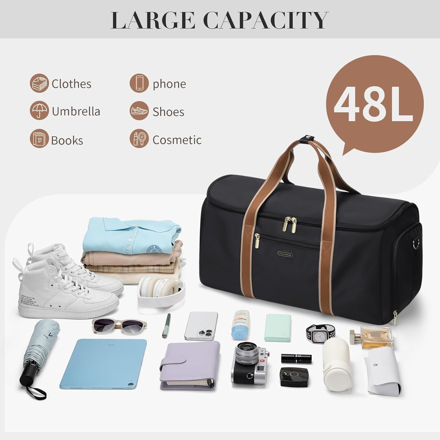 Garment Bags for Travel 2 in 1 Convertible Suit Travel Duffel Bag for Women, Stylish Carry On Duffle Bag with Shoulder Strap and Shoes Compartment