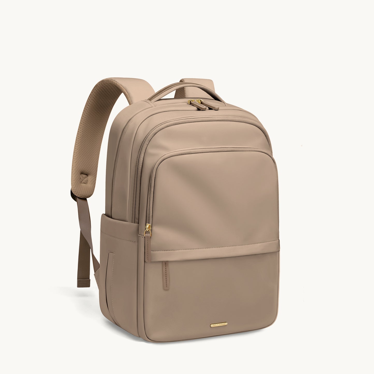 GOLF SUPAGS Multifunctional Laptop Backpack for Work Travel Leisure Water-Resistant Multiple Compartments Business Backpack for Women Fits 15.6 Inch Notebook (Apricot)
