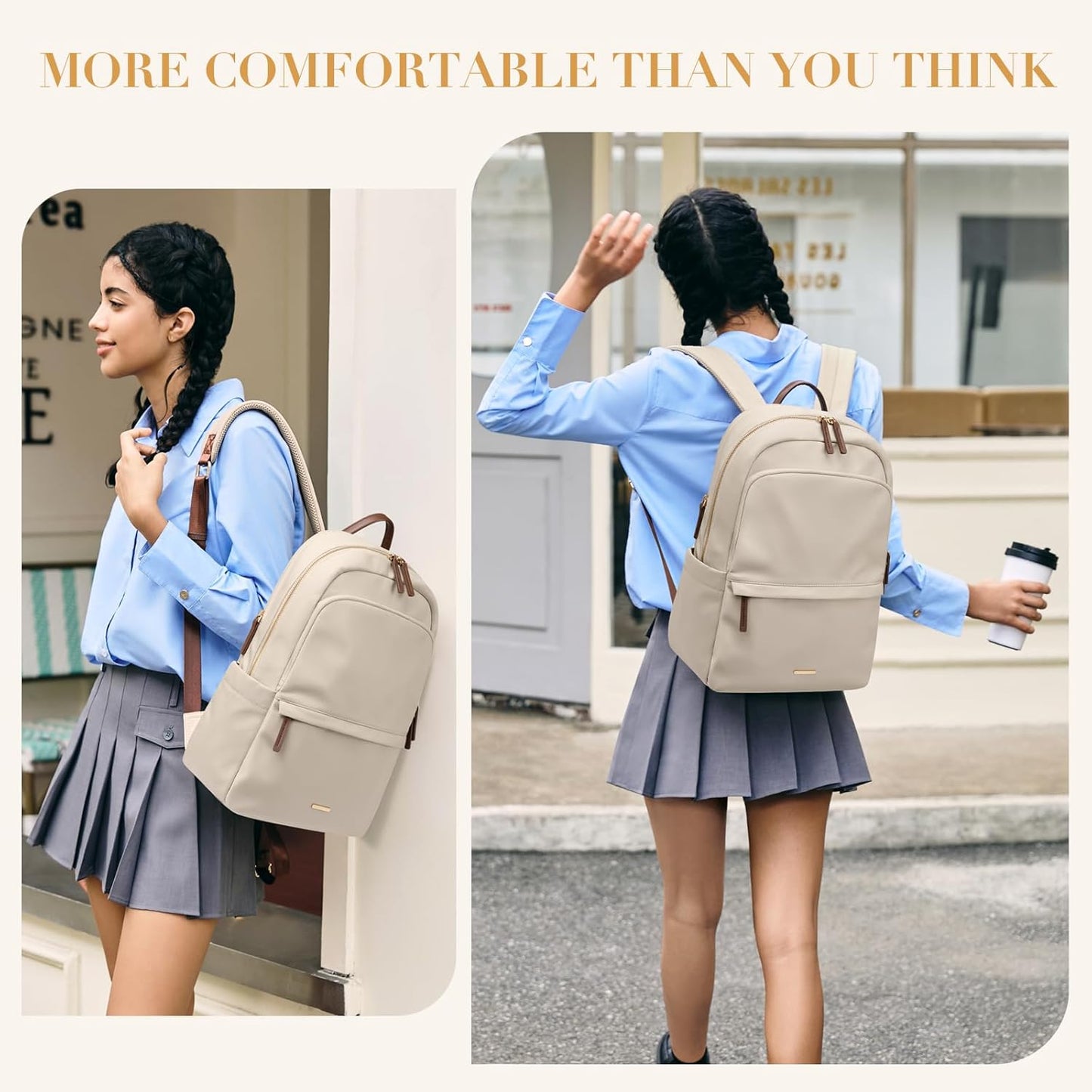 GOLF SUPAGS Laptop Backpack for Women Slim Computer Bag Work Travel College Backpack Purse Fits 14/15.6 Inch Notebook