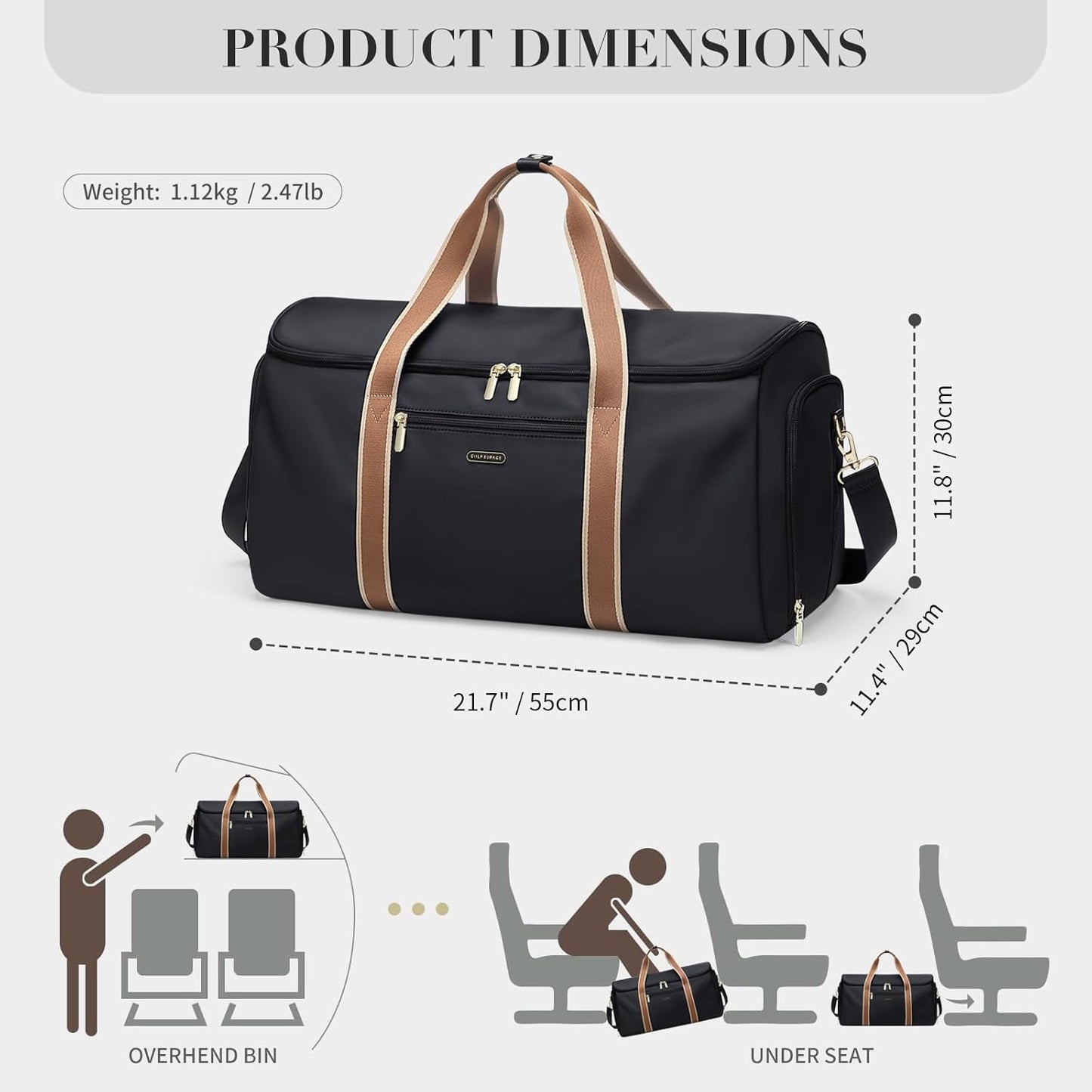 Garment Bags for Travel 2 in 1 Convertible Suit Travel Duffel Bag for Women, Stylish Carry On Duffle Bag with Shoulder Strap and Shoes Compartment