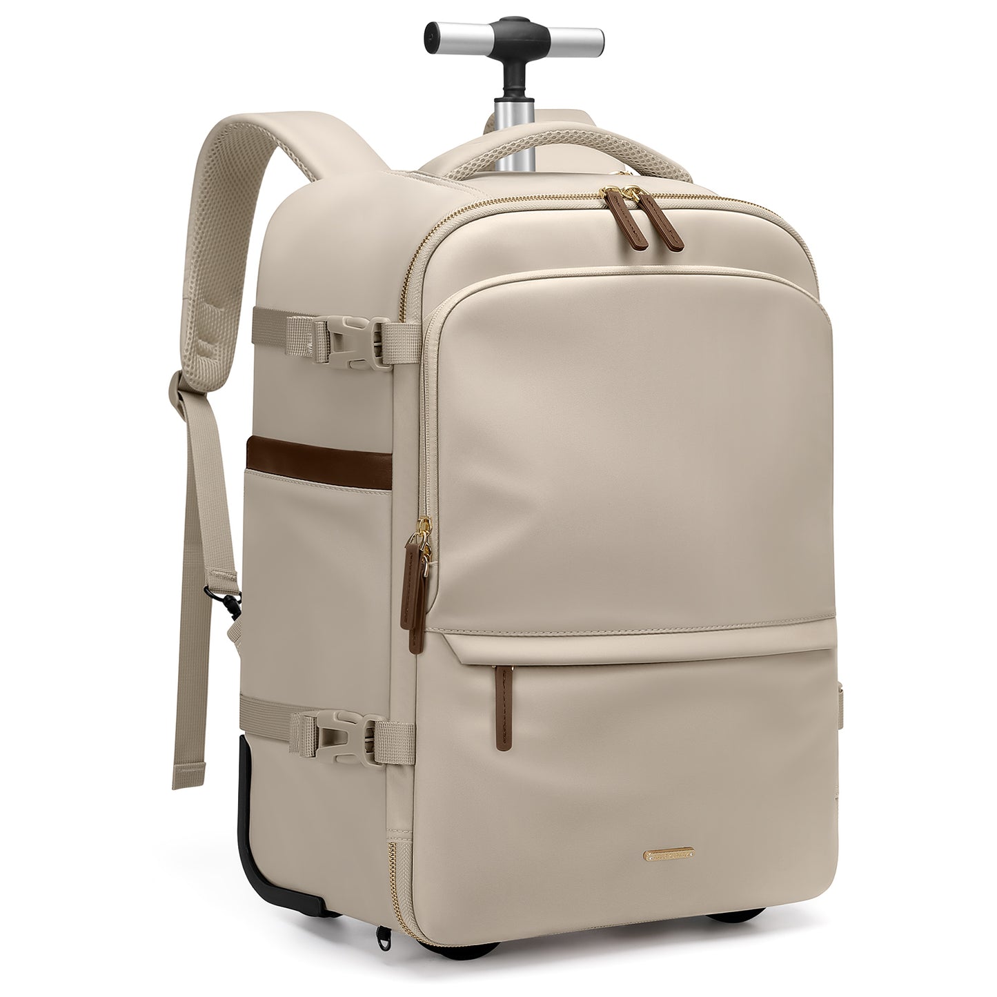 Rolling Backpack for Women 17 Inch Convertible Laptop Backpack with Wheels, 32L Carry On Business Luggage Daypack Water-Resistant Rolling Bag for Work Short Trips