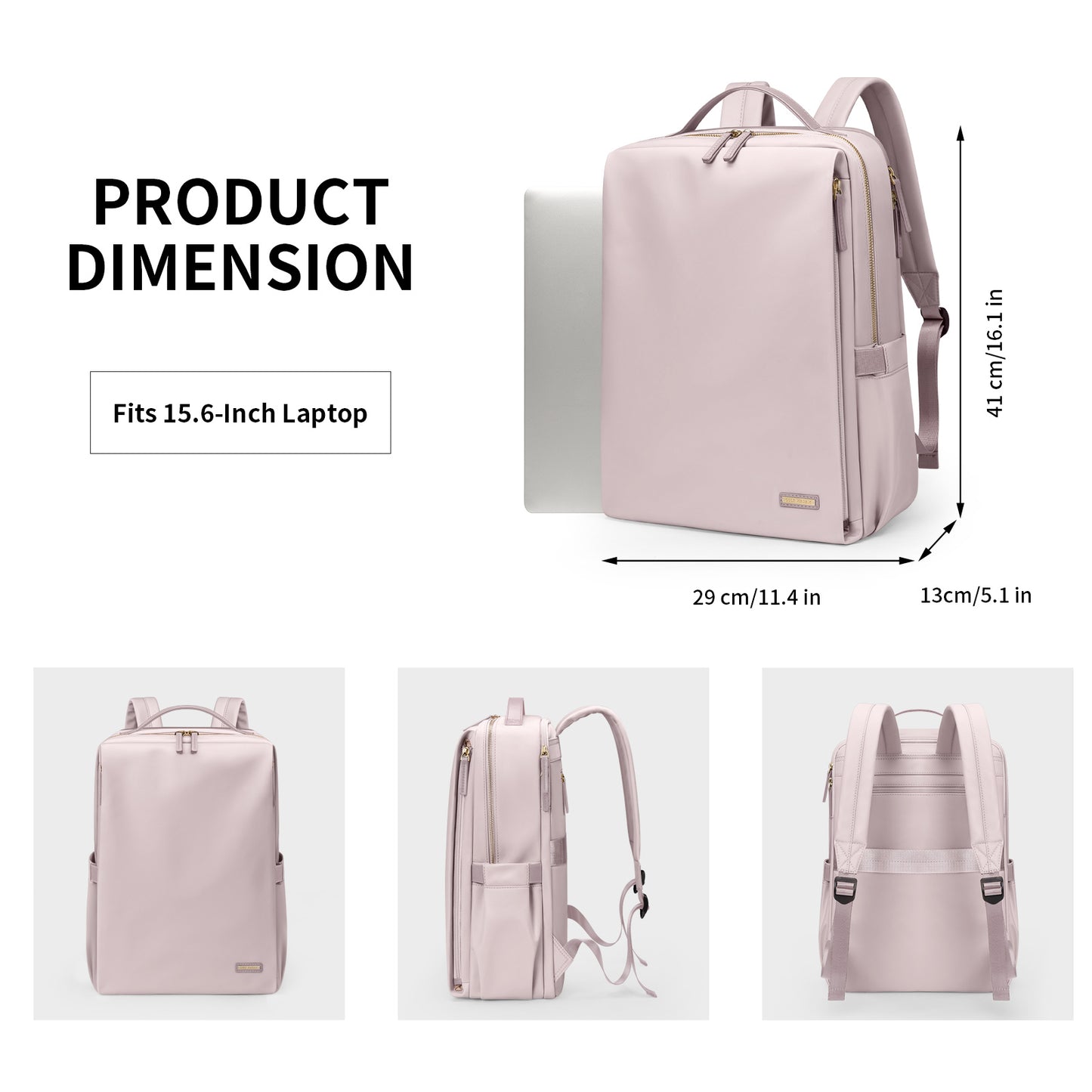 Stylish Laptop Backpack for Women Work College Travel Casual Daypack Fits 15.6 Inch Notebook