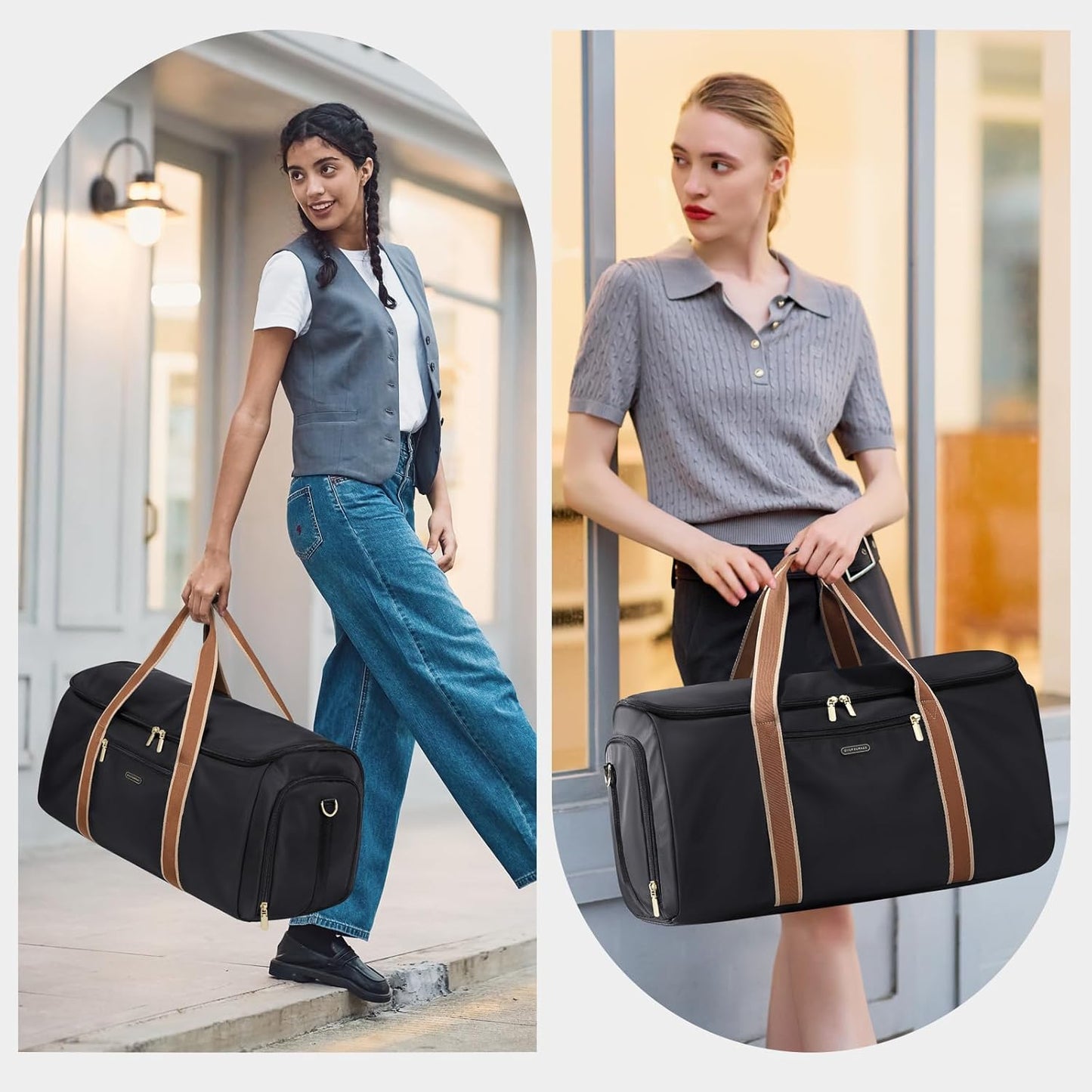 Garment Bags for Travel 2 in 1 Convertible Suit Travel Duffel Bag for Women, Stylish Carry On Duffle Bag with Shoulder Strap and Shoes Compartment