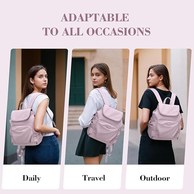 GOLF SUPAGS Stylish Backpack Purse for Women Casual Travel Daypack Mini Backpack Handbag Nylon Bookbag