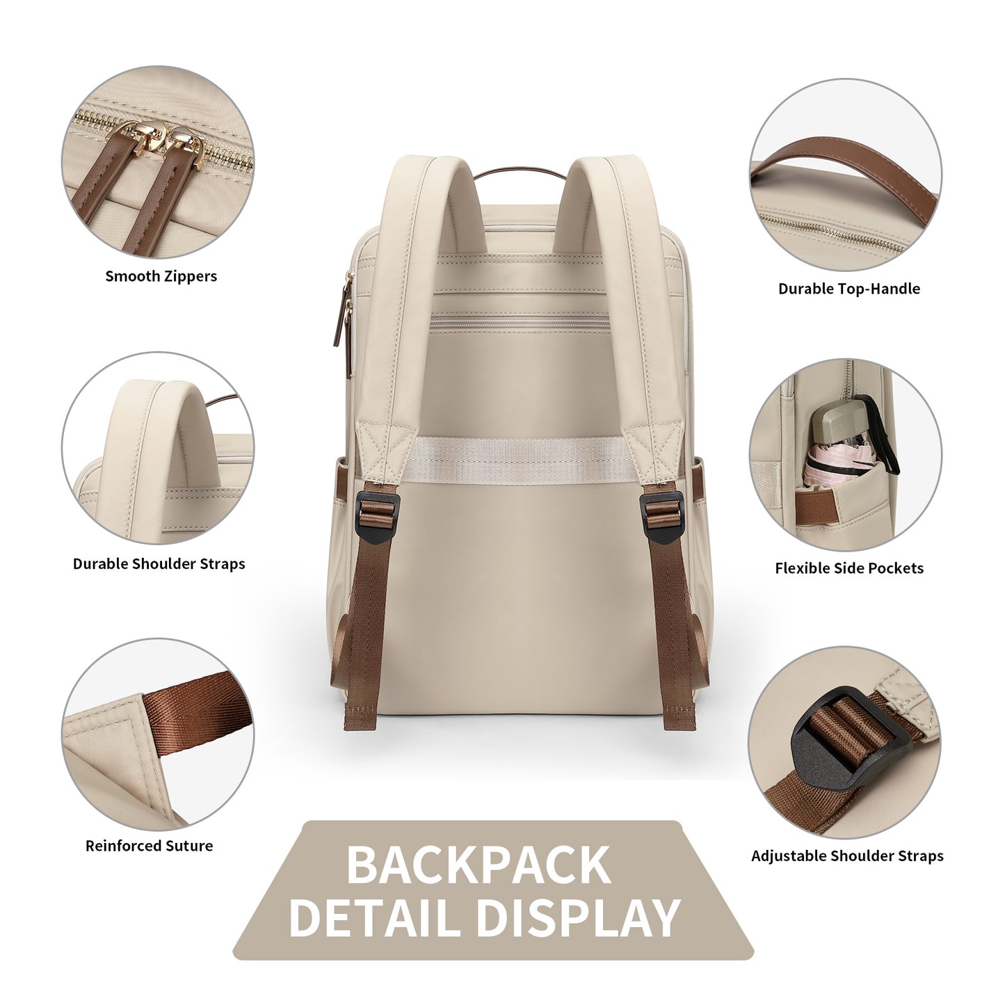 Stylish Laptop Backpack for Women Work College Travel Casual Daypack Fits 15.6 Inch Notebook