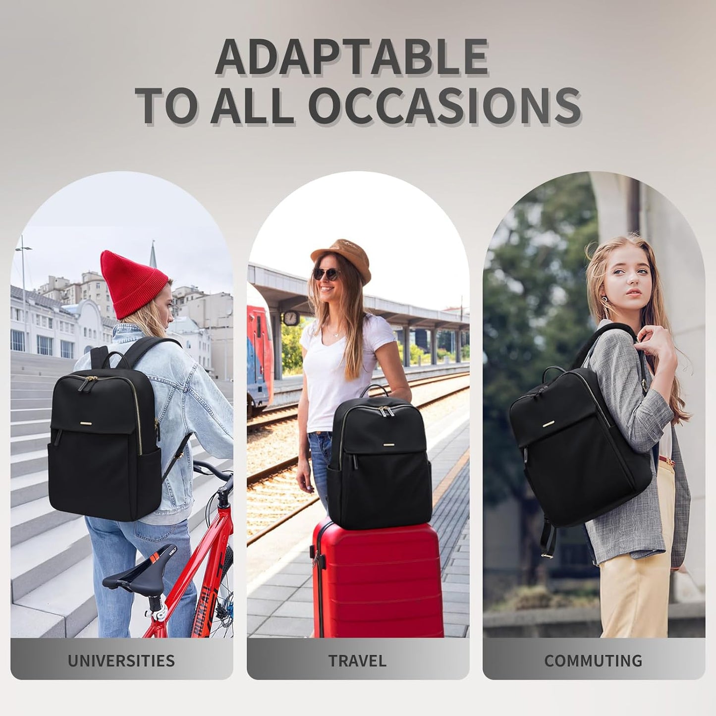 GOLF SUPAGS Women Laptop Backpack with Separate Laptop Compartment Fits 15.6 Inch Notebook Casual Daypack for Work Travel College Backpack Book Bags