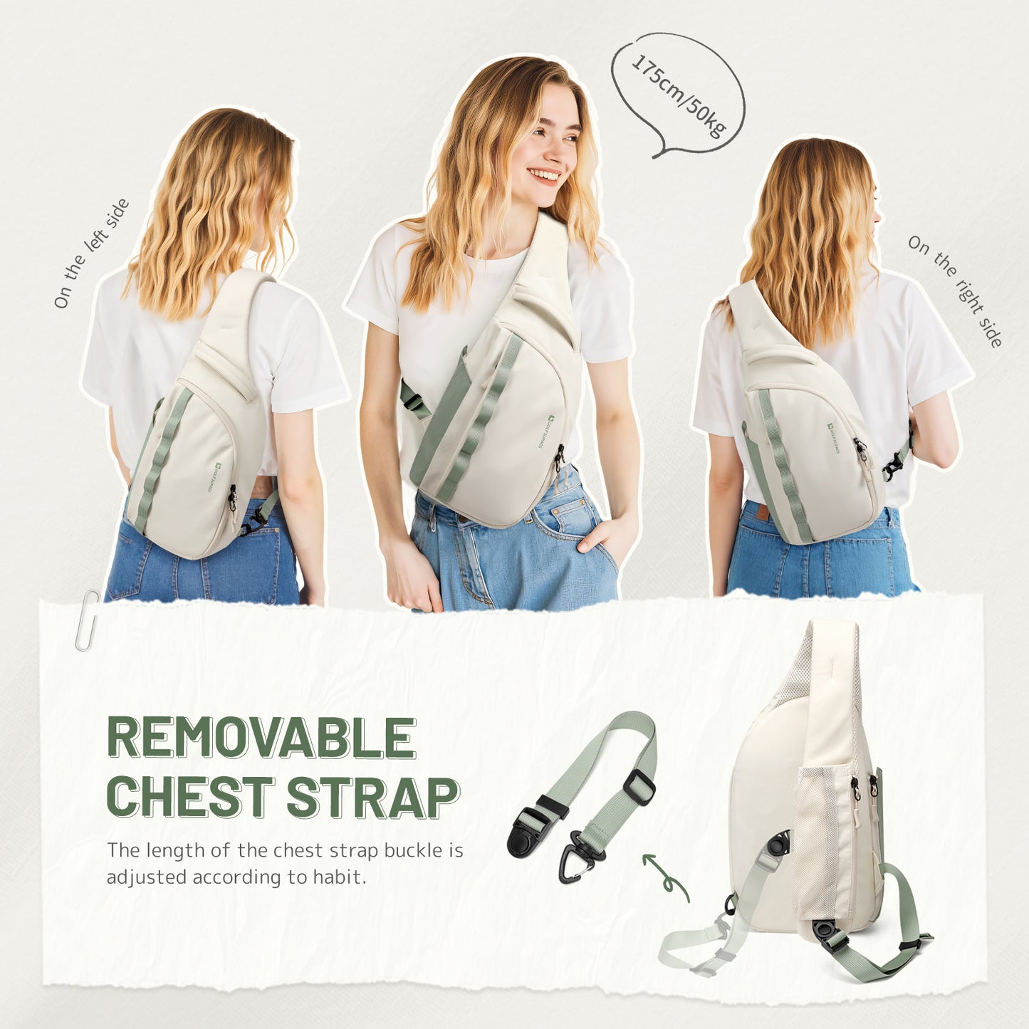 GOLF SUPAGS Sling Crossbody Bag for Men Women Tactical Shoulder Daypack Anti-Theft Cross Body Chest Bags for Casual Travel Hiking Sport Gym Motorcycle