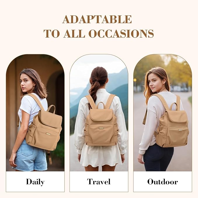 GOLF SUPAGS Stylish Backpack Purse for Women Casual Travel Daypack Mini Backpack Handbag Nylon Bookbag