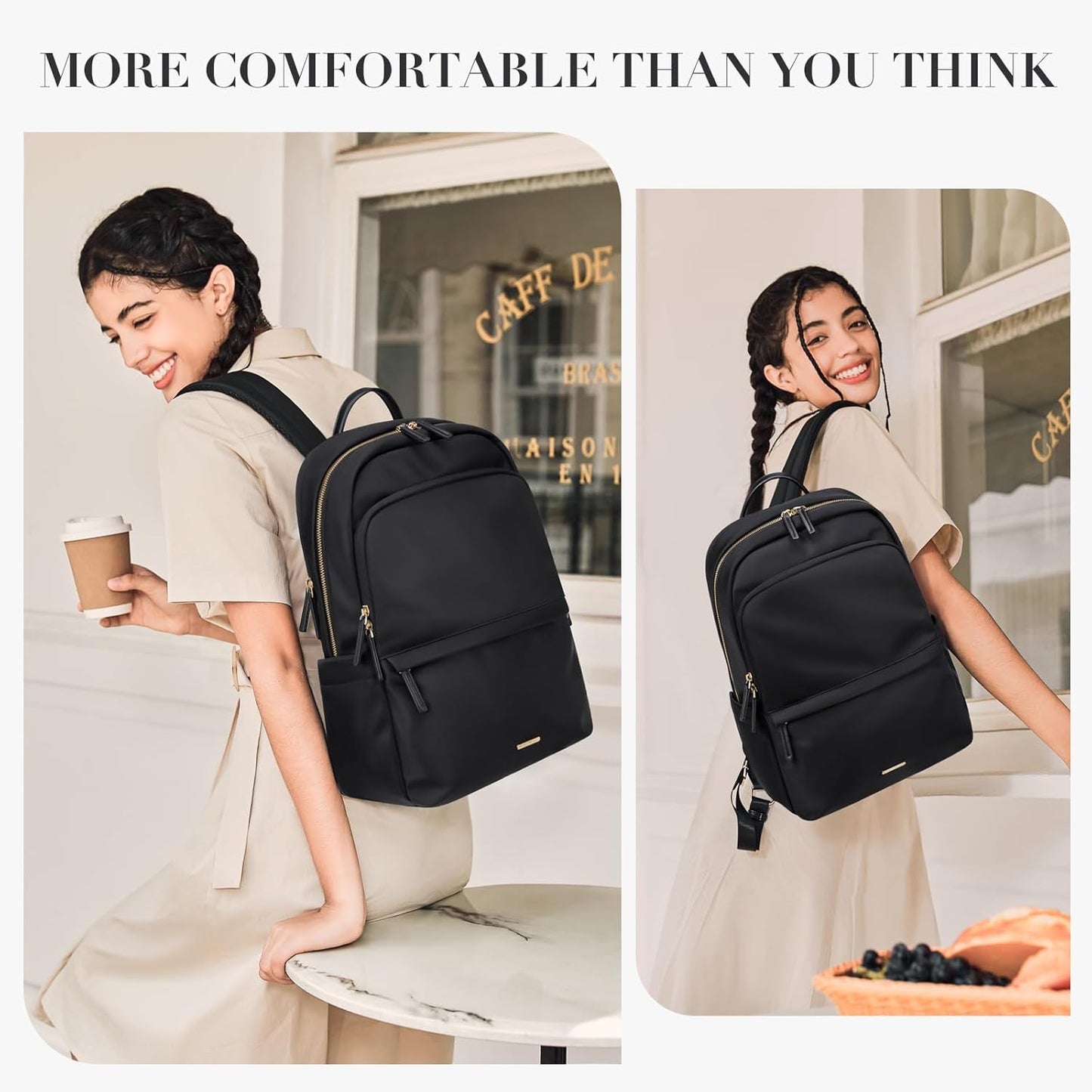 GOLF SUPAGS Laptop Backpack for Women Slim Computer Bag Work Travel College Backpack Purse Fits 14/15.6 Inch Notebook