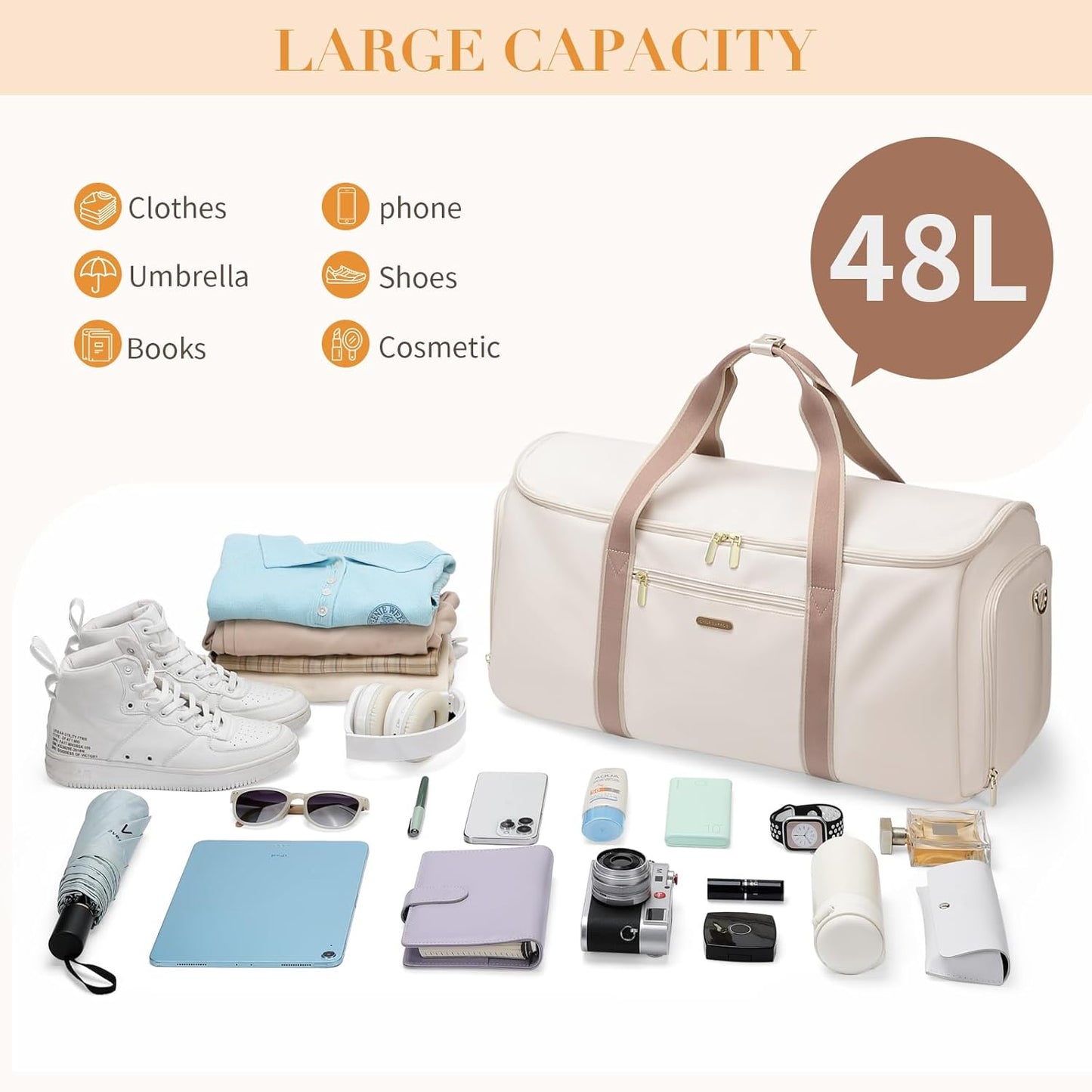 Garment Bags for Travel 2 in 1 Convertible Suit Travel Duffel Bag for Women, Stylish Carry On Duffle Bag with Shoulder Strap and Shoes Compartment