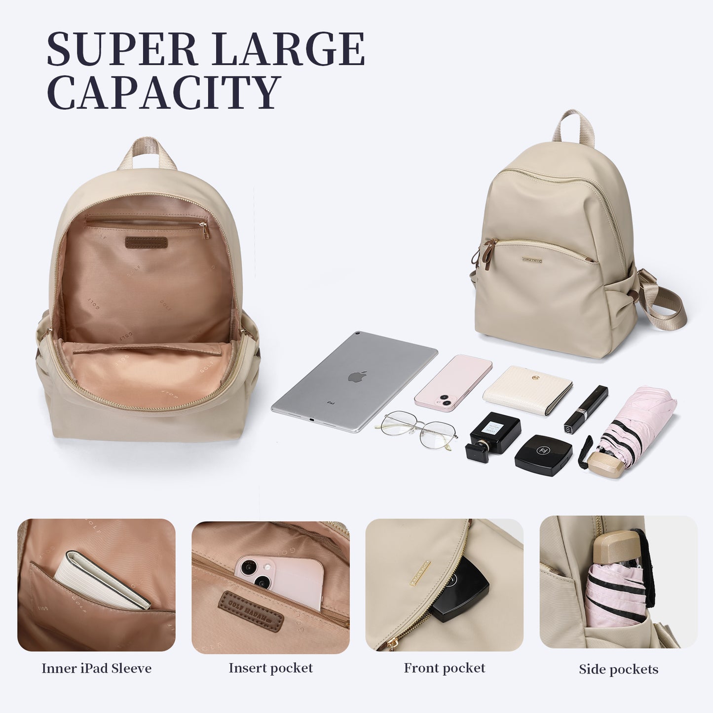 Stylish Backpack Purse for Women Casual Travel Daypack Mini Backpack Handbag Nylon Bookbag